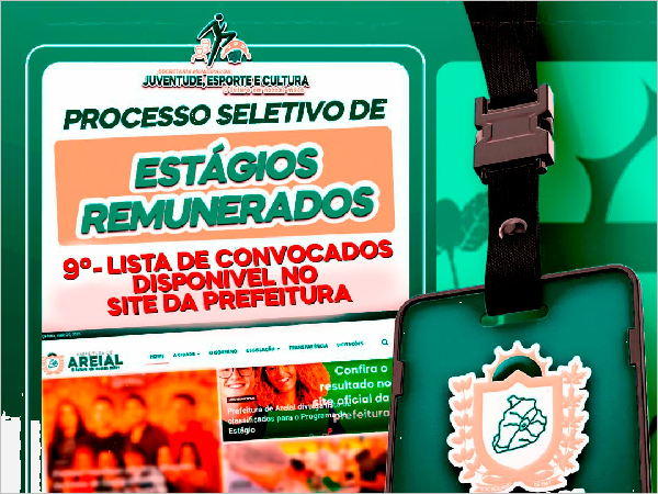 Prefeitura de Areial divulga 9ª lista de convocação do Programa de Estágio 2025